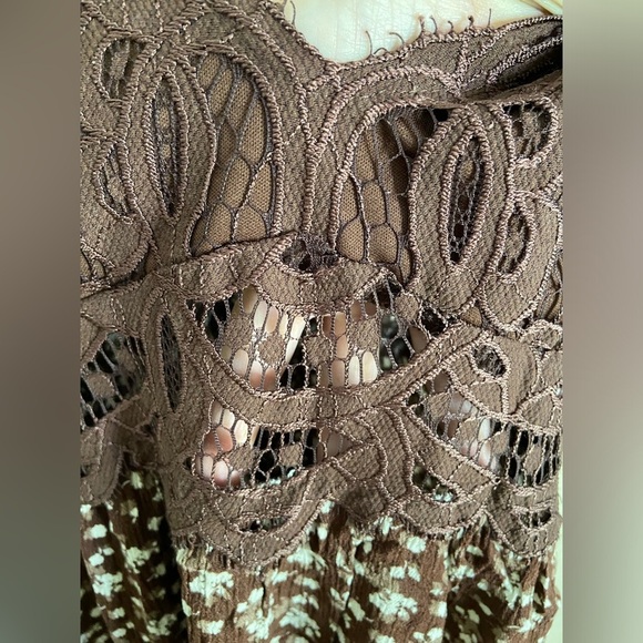 Francesca’s Cadie Bralette Floral Mini Dress Trixxe Brown Sz Medium - Picture 8 of 12